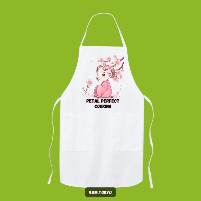 Funny Silk Kimono Ram Apron: Cook with Serene Style and Humor