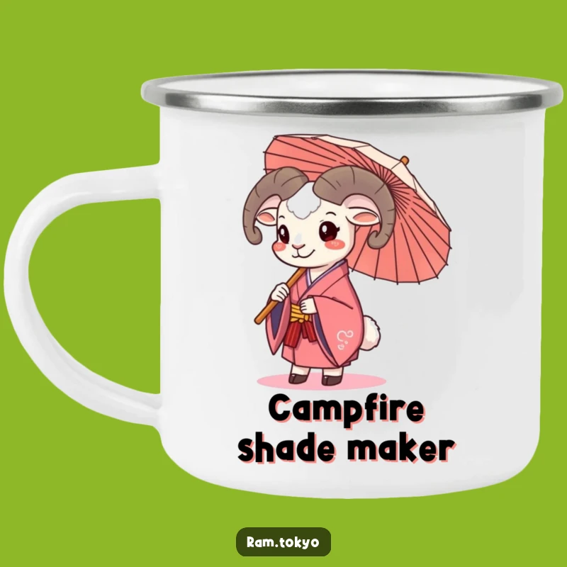 Funny Ram Umbrella Camping Mug: Cheerful Adventures Under Any Sky