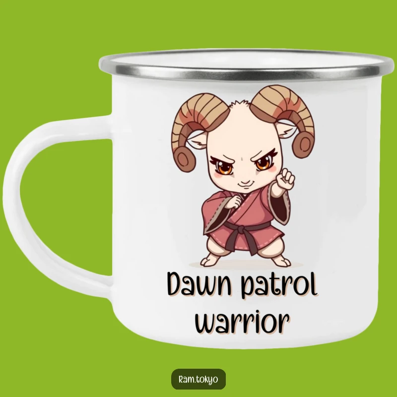 Funny Martial Arts Ram Kimono Camping Mug: Adventure with Humor