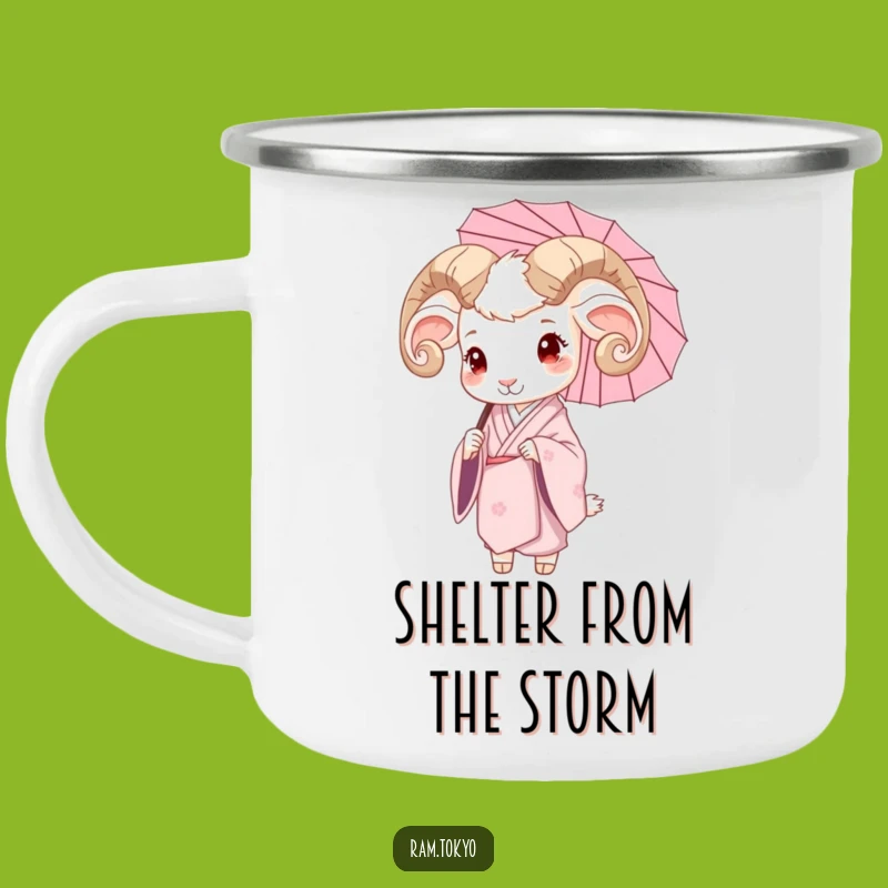 Funny Ram Serene Kimono Camping Mug - Peaceful Adventures Gift