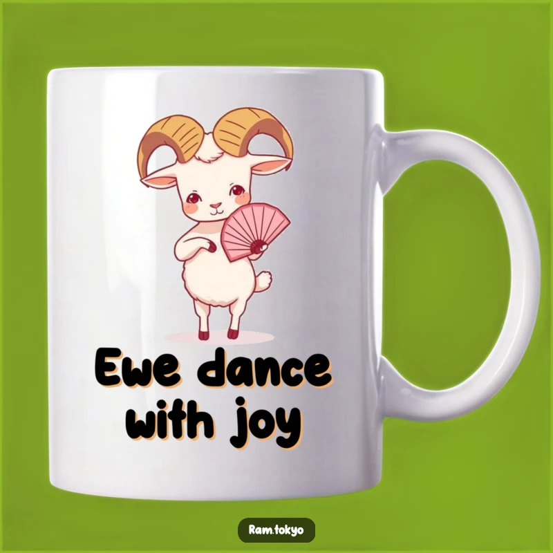 Funny Ram Fan Dance Mug: A Tiny Dancer's Graceful Moves for a Perfect Funny Gift!