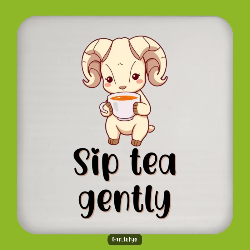 Funny Bowing Ram Coaster: Protect Surfaces with Polite Elegance!