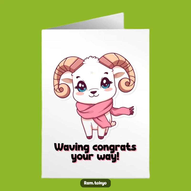Free Printable Congrats Card: Ram Waving Scarf For A Chic Downloadable