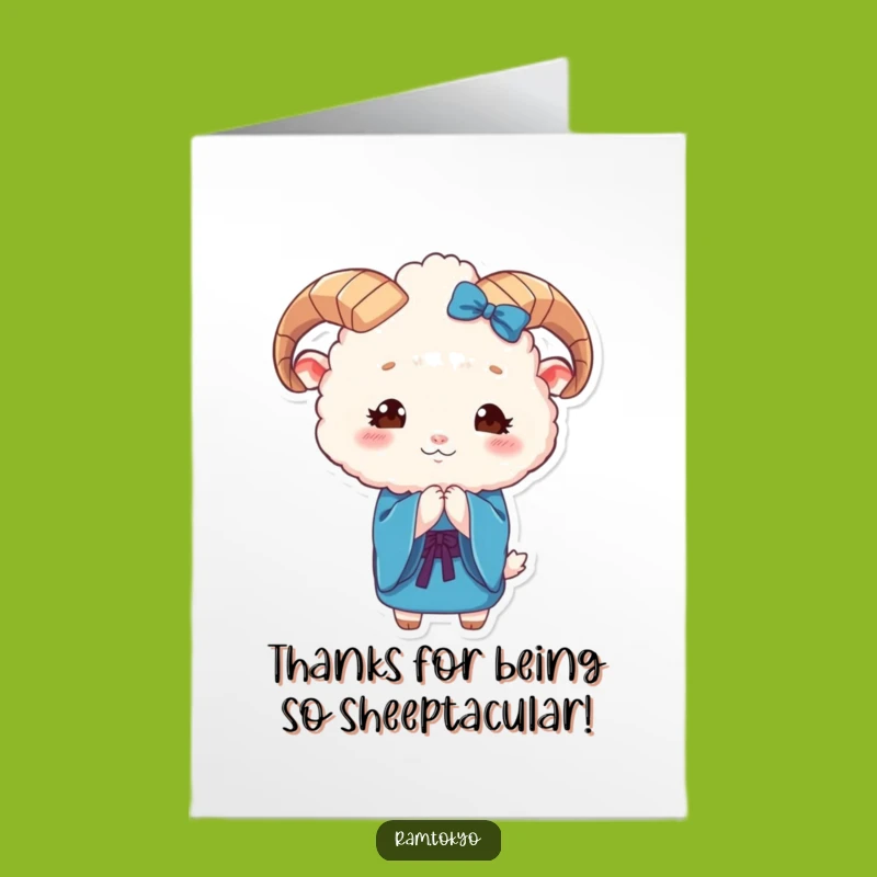 Free Printable Thank You Card: Ram Bows Graciously with Thanks!