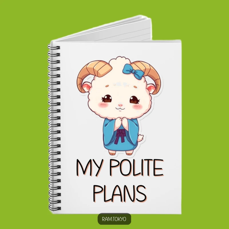 Funny Ram Kimono Notebook: Cute Fluffy Animal Character Journal