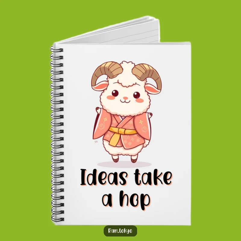 Funny Ram Festive Kimono Notebook - Jot Down Joyful Ideas