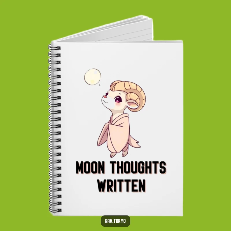 Funny Moon Gazing Ram Notebook: Capture Your Thoughts Under the Night Sky!