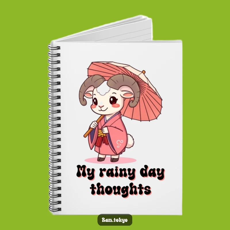 Funny Happy Ram Umbrella Notebook: Jot Down Happy Thoughts