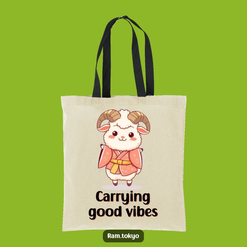 Funny Ram Festive Kimono Tote Bag - Carry Your Joyful Hops